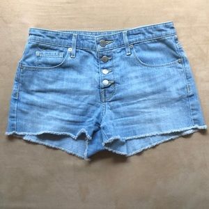 High rise buttoned Jean Shorts / Denim Shorts